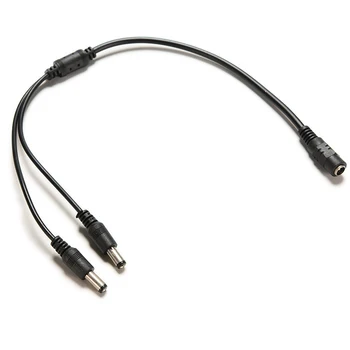 

1 Female To 2 Male DC 12V Plug Connector Cable Y Splitter Adapter Cord For CCTV Camera In Home Video Surveillance System