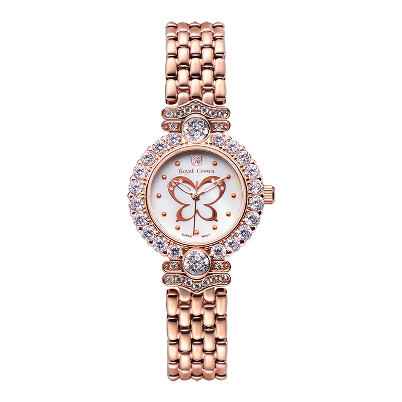 

Royal Crown 3844 Italy brand Jewelry Watch Diamond Japan MIYOTA ladies watch high quality ancient European relogio feminino