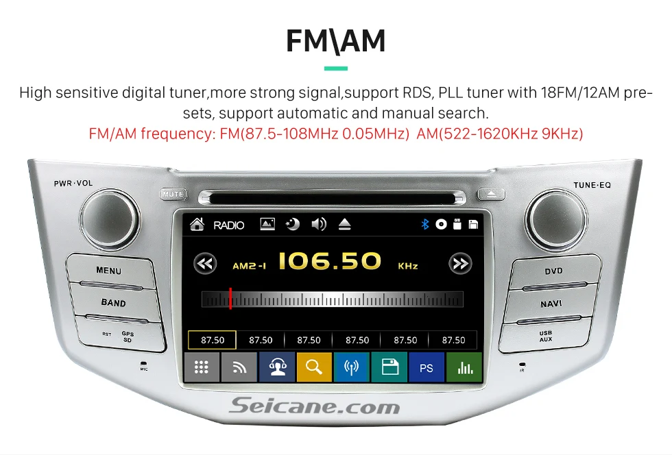 Seicane 2 din " автомобильный dvd-плеер gps навигация для 2003-2010 Lexus RX 300 330 350 400H с поддержкой bluetooth USB SD Aux