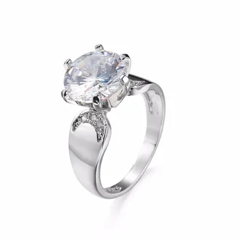 

Big Promotion 100% Solid Silver Ring 2 Carat CZ Diamant Engagement Ring Real 925 Sterling Silver Rings For Lovers' Gift