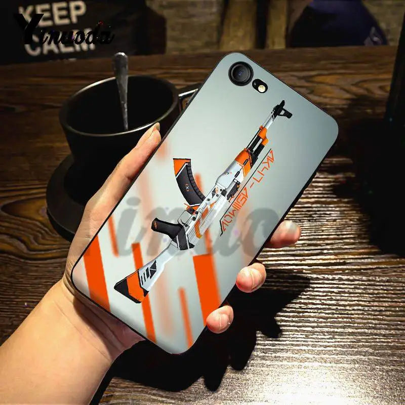 Чехол Yinuoda для телефона из ТПУ с рисунком штурмовой винтовки Ak 47 Ak47 M16 iPhone 7X6 6S 8 Plus XS
