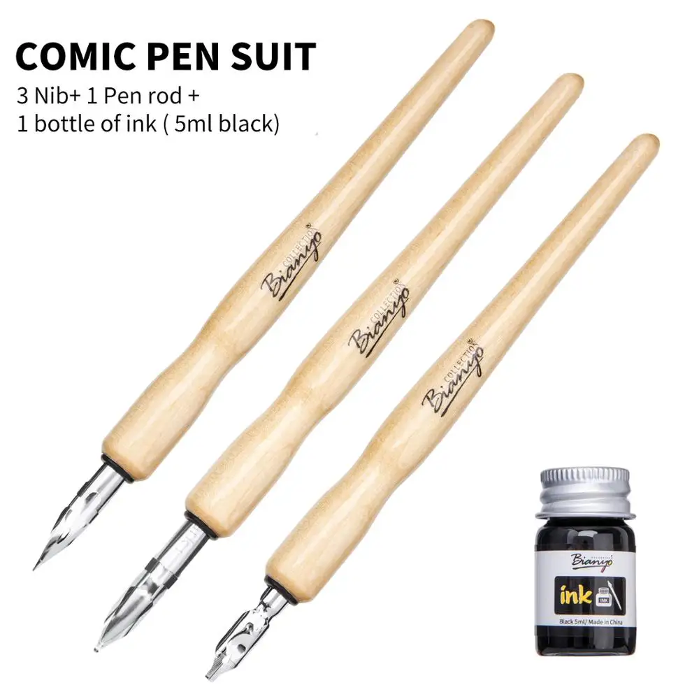 

3 Nibs Dip Pen Set Calligraphy Pen Set for Comic Cartoon Animation Lettering Skeching Art Drawing Designs Supplies