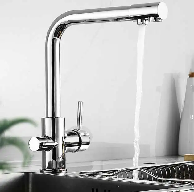 Все медные холодной горячей смеси кран черный и белый рис Золото Кухня Раковина мыть блюдо бассейн водопроводный кран