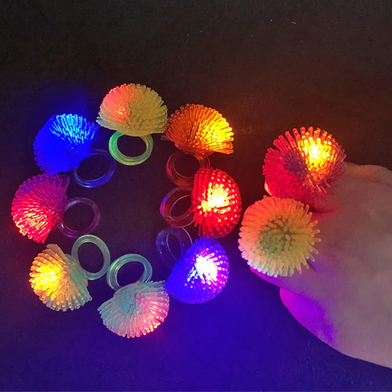 

2018 50pcs Led Jelly Soft Ring Change Flashing Glow Blinking Wedding Fancy Halloween Party Disco Decor For Children Kids Toy