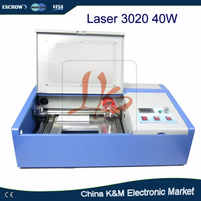 

Russia tax-free shipping Laser 3020 CO2 engraver machine 2030 laser cutter with digital function and bigger honeycomb