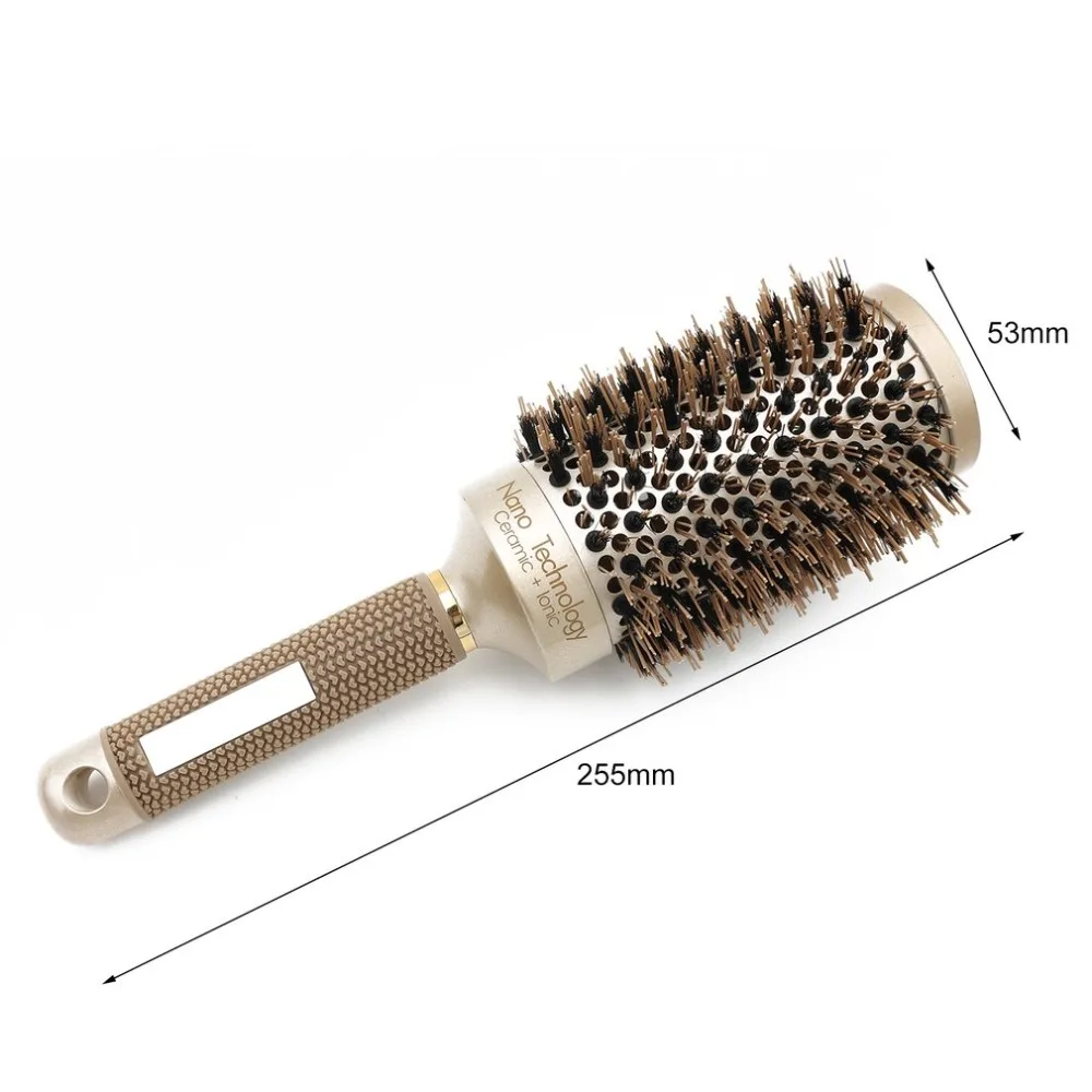 4 Size Ceramic Aluminium Hair Comb Round Brush With Nylon & Bristle Hair Professional Hairdressing Brush For Barber Styling Comb