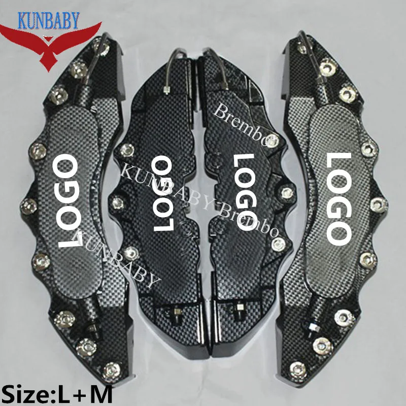 

KUNBABY ABS Plastic Carbon Car Auto 3D Word Style Disc Brake Caliper Covers Front And Rear Size M+L