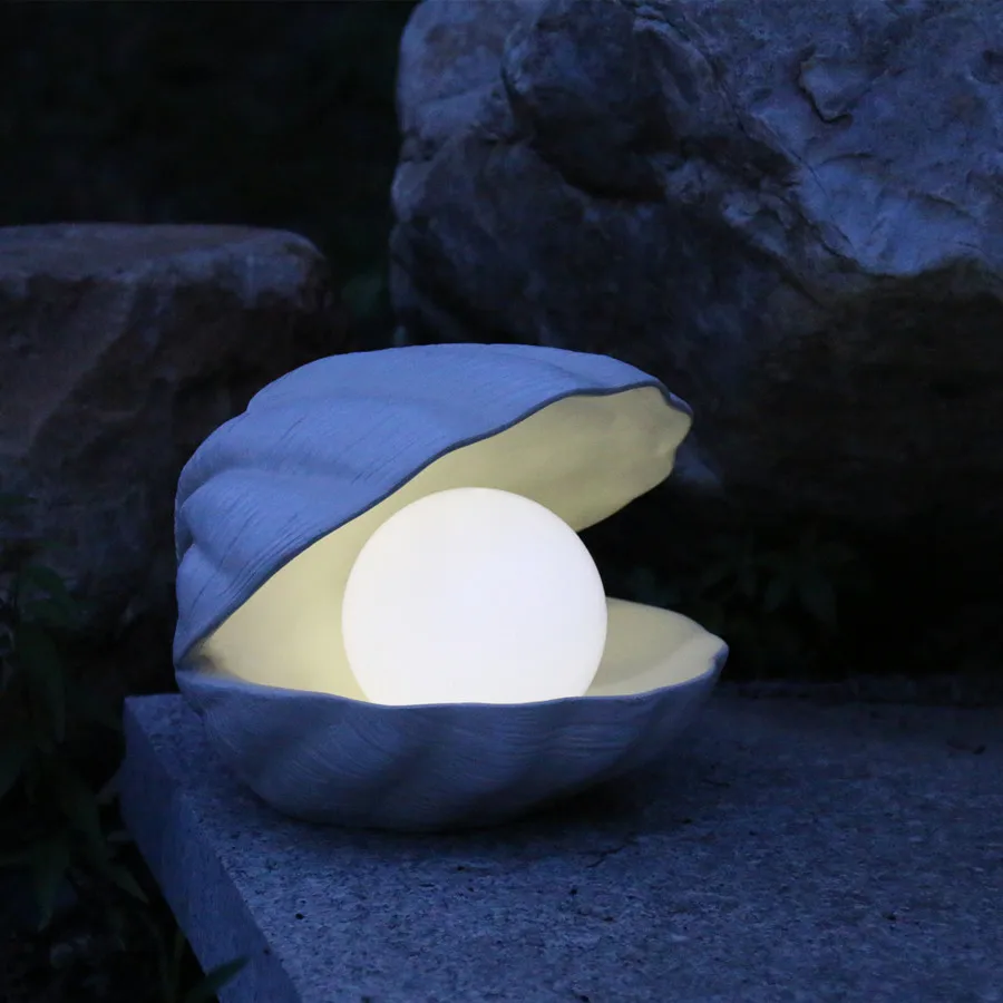 

1 PC Home Garden Decoration Ornament Solar Light White Shell Outdoor Garden Yard Art Gardening Decoration