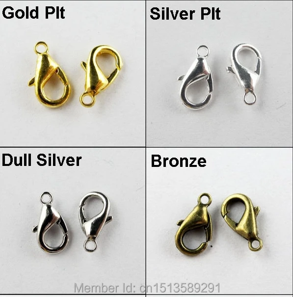 

Factory Price popular 100Pcs/pack Lobster Parrot Clasp Gold Silver Bronze Nickel Plated 6x10mm For Jewelry Making Craft DIY