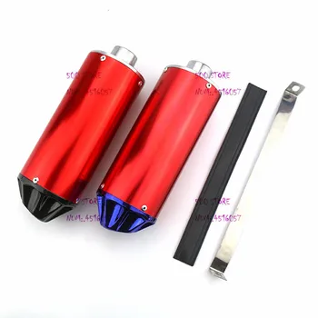 

Universal Exhaust Pipe Motorcycle Red Muffler Moto ATV Scooter engine muffler exhaust pipe For Dirt Bike Scooter free shipping