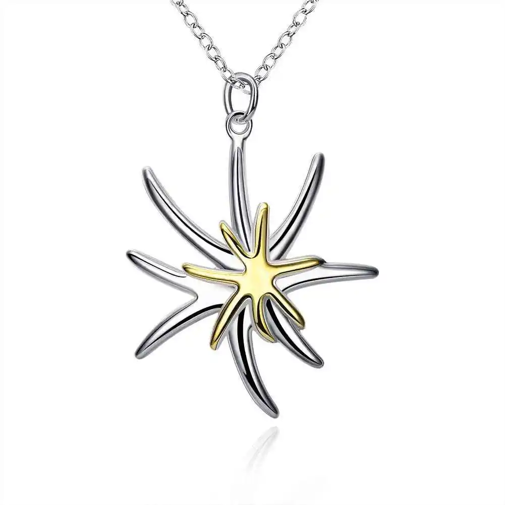 

hot sell NEW!! silver necklaces & pendants Separations Starfish collier plastron Personalized CP026