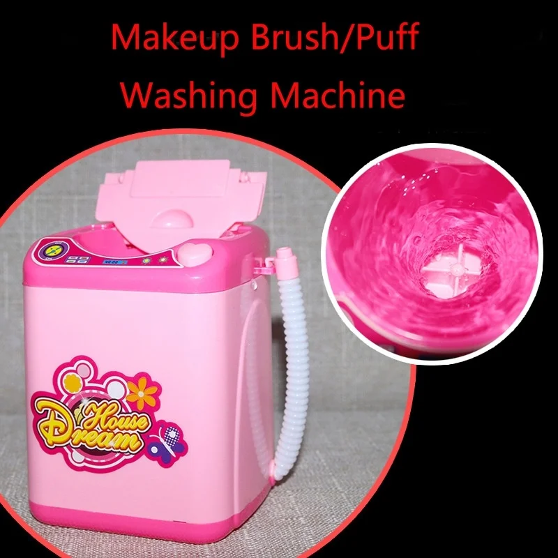 New Creative Electric pink Cosmetic Powder Puff Washing Machine Makeup