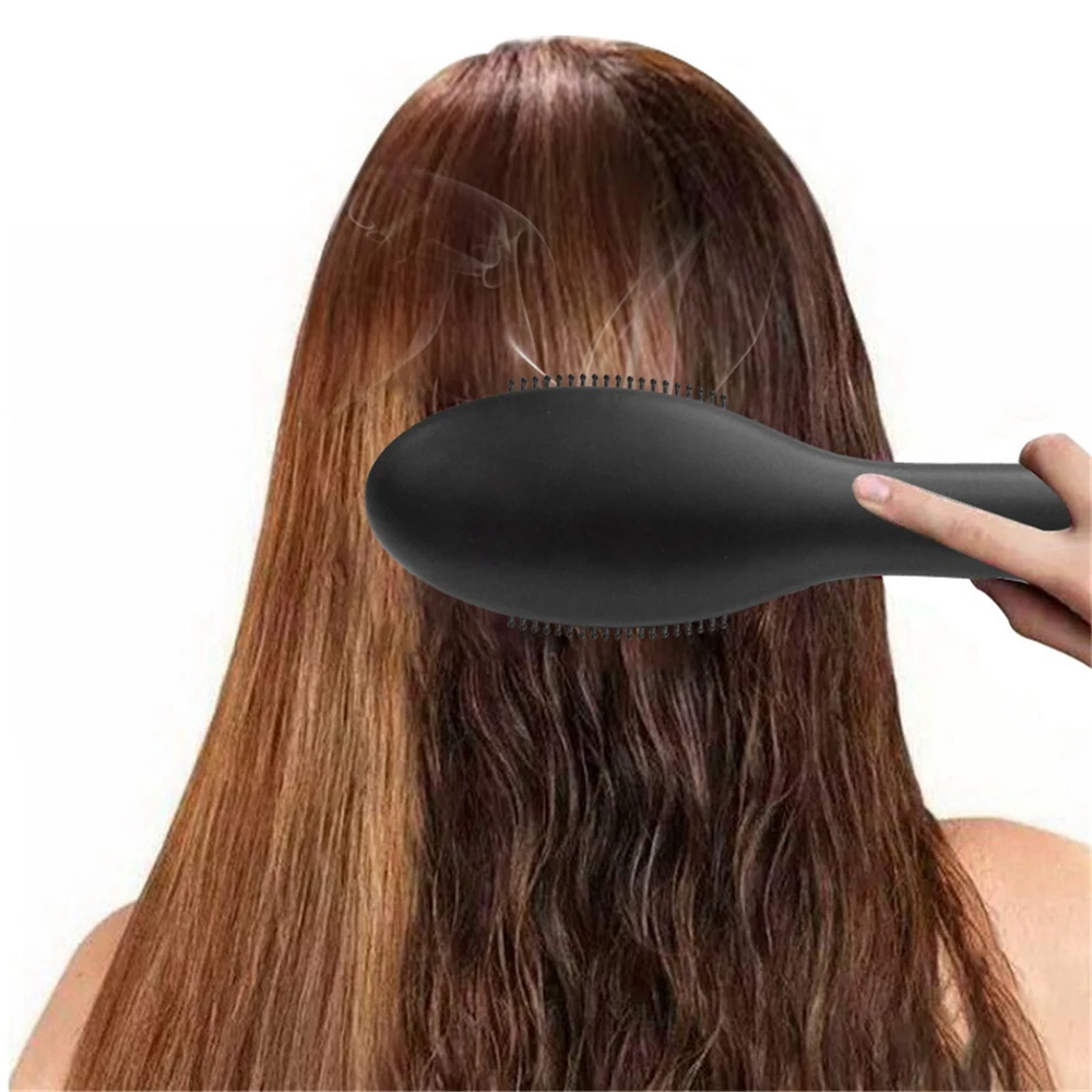 Профессиональный паровой выпрямитель для волос щетка мини отрицательные ионы воздуха расческа для волос Турмалин нано керамика