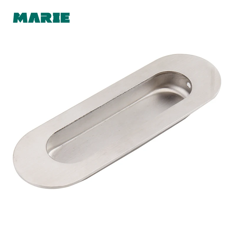 Stainless Steel Concealed Recessed Furniture Handle Round Square Kitchen Cabinet Drawer Cupboard Flush Finger Pull Door Knobs
