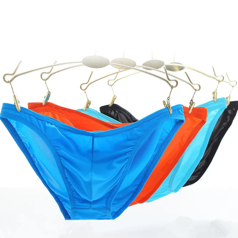

Solid Color Low Waist Briefs Men Seamless U Convex Man Briefs Breathable Pouch Sexy Men Brief
