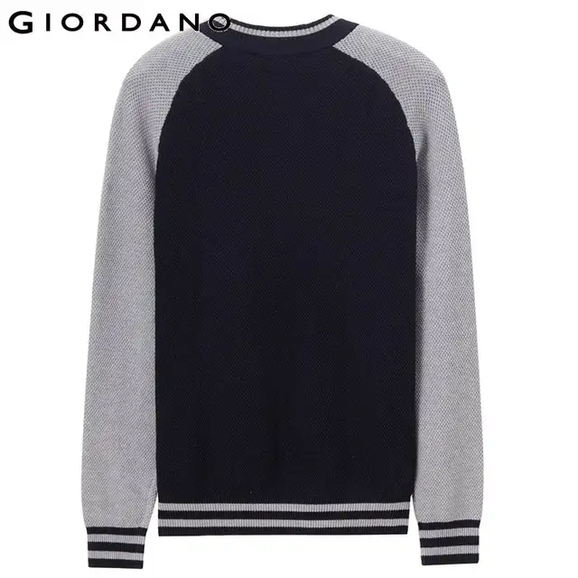 Giordano Men Sweater Baseball Collar Combed Cotton Cardigan Stripes Design Ribbed Cuffs Zip  Sweaters Male Maglione Winter