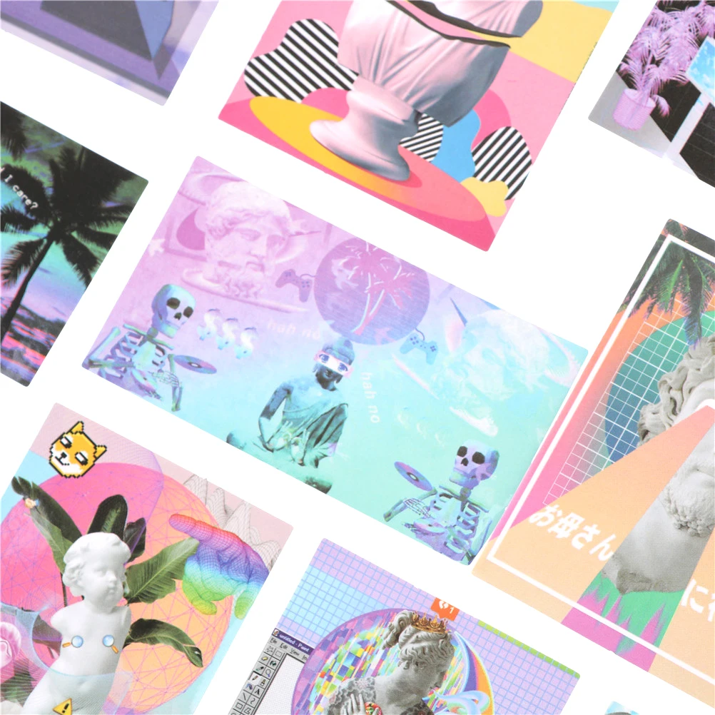 Diy 10 قطعة/الوحدة دفتر عربة حالة شارات pvc ملصقات vaporwave نيوتن سكيت الظهر الجدول النمط الإبداعي ملصق