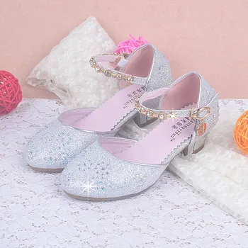 

hot !Girls Heel Shoes Spring Bowtie Sandals 2016 New Children Shoes High Heels Princess Bow Sweet Sandals Beaded Shoes For Girls