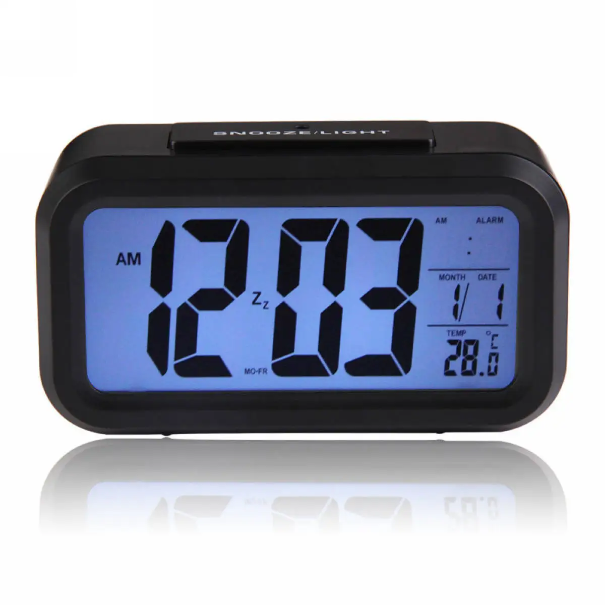 JX-LCLYL LED Digital Backlight Display Desk Alarm Clock Thermometer Calendar Time Snooze