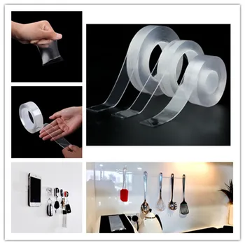 

1M Reusable nano magic tape Double-Sided Adhesive Nano Traceless Tape Removable Sticker Washable Adhesive Loop Disks Tie Glue