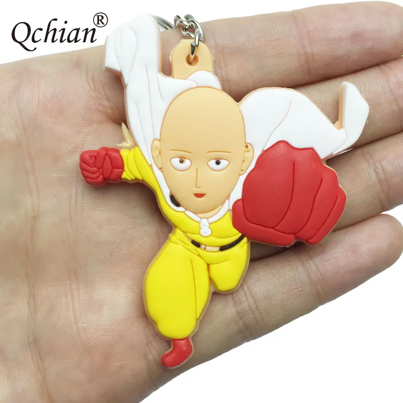 

ONE PUNCH-MAN Silicone Double-sided Backpack Pendant Luggage Personality Tag School Bag Decoration Keychain