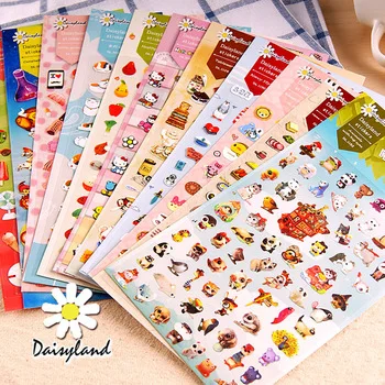 1 Sheet Kawaii Lovely Decorative Stickers Dairy Album Decor Phone Bottle DIY Stick Label Kids Birthday Gift Student Stationery
