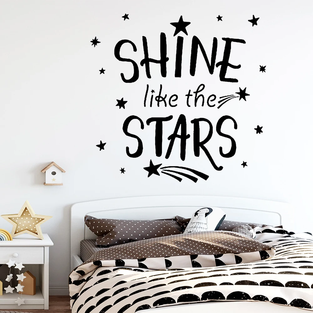 

Hot shine like the stars Wall Art Decal Wall Art Sticker Murals For Kids Rooms Diy Home Decoration Vinyl Art Decal