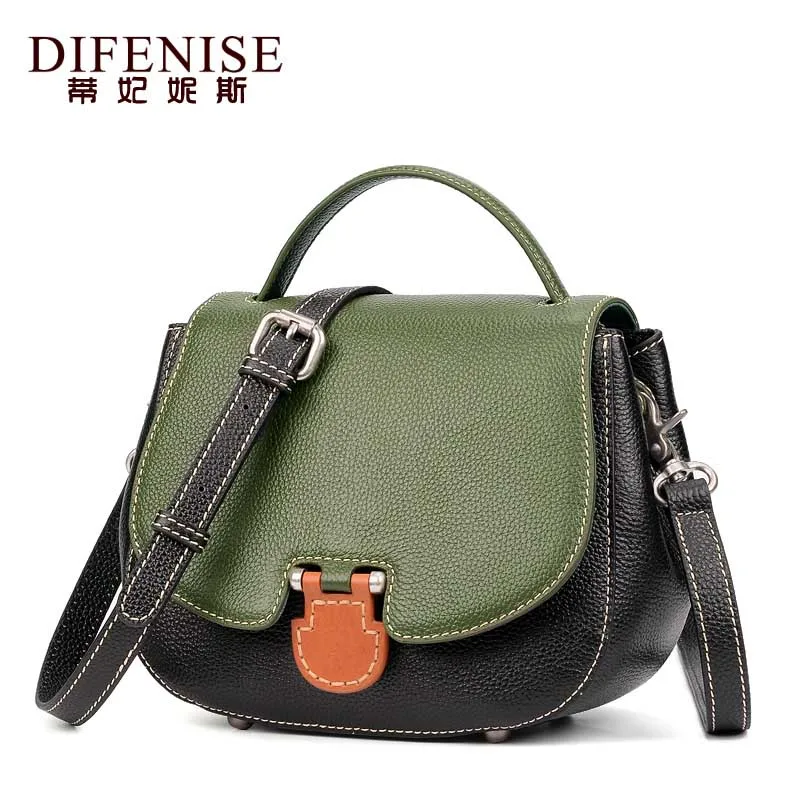 

Difenise Luxury Genuine Leather Handbags Women Bags Designer Saddle Split Cowhide Crossbody Bags For Women Autumn New Totes Bags