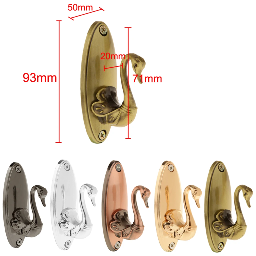 Pair Of Retro Black Metal Curtain Holdback Wall Tieback Hooks Hanger Holders