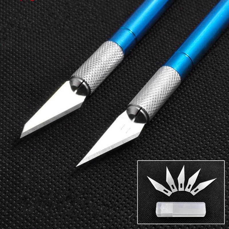 Jeslon 12pcs Blade Metal Handle Scalpel Tool Craft Knife