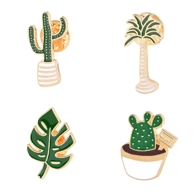 Lovely Badge Plant Potted Collar Shoe Lips Enamel Brooch Coconut Tree Cactus Lea Lovely Badge Plant Potted Collar Shoe Lips Enamel Brooch Coconut Tree Cactus Lea