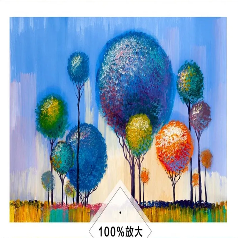 Custom 3d wallpaper abstract forest background wall hand-painted oil painting colorful mural high-grade waterproof material Custom 3d wallpaper abstract forest background wall hand-painted oil painting colorful mural high-grade waterproof material