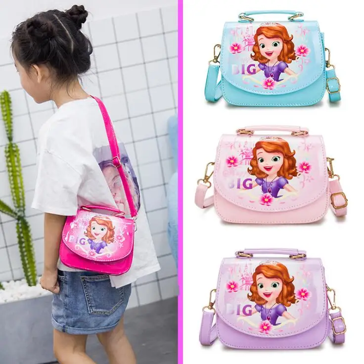 

New Cute Mini Bag Children Sofia Handbag For Women Cartoon Mickey PU Waterproof Should Bag Kids Girls Fashion Messenger Bags