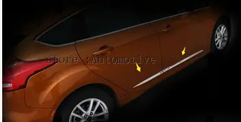 

For Ford Focus Mk3 2012 2013 2014 2015 2016 2017 Chrome Door Side Body Molding Line Garnish Cover Trim Strip Protector 4pcs