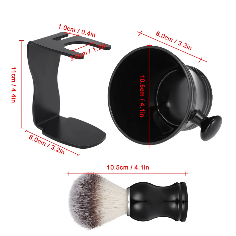 3 шт., мужские инструменты для чистки лица, набор для бритья бороды, щетка для бритья+ подставка для бритвы+ мыльница, набор мужских инструментов для бритья