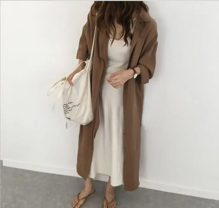 

Fall 2018 new, new women's fashion long sleeve elegant, loose, long sleeve cardigan, solid color, women's windbreaker