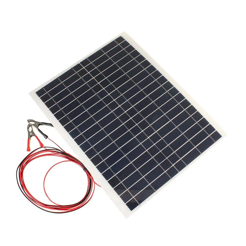 

Cewaal warterproof 12v 20w Solar Power Panel Bank Sun Power Soft Solar Panel With Cable Clip Tool for yacht car boat