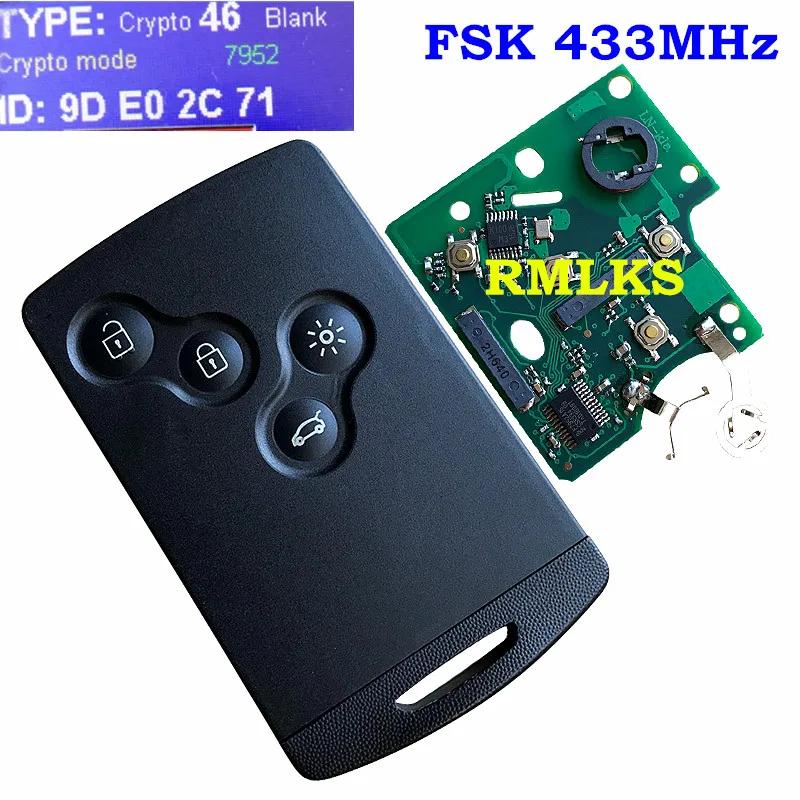 RMLKS High Quality 433Mhz PCF7952 Chip 4 Button Remote Key Smart Card 