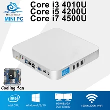 Intel Core i5 4200U Mini PC Barebone Win 10 Cooling Fan Mini Computer Desktop i3 4010U i7 4500U Computador HD Graphics HTPC HDMI