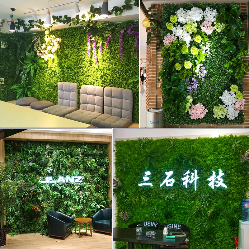 Luyue planta pared césped Artificial Boxwood seto jardín