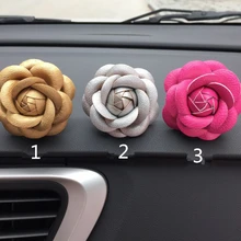 Кожа камелии украшения автомобиля отверстия духи клип освежитель воздуха автомобильный интерьер аромат украшения