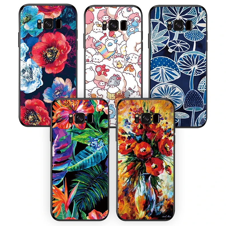 

Multi Graph Flower series Phone case For Samsung S8 S9 plus phone case back cover For Samsung Galaxy S8 S9 plus Silicone soft