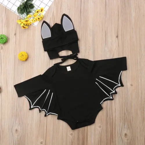 2018 New Toddler Black Batman 2Pcs Infant Baby Boy Bodysuit Jumpsuit Playsuit Children Halloween Cosplay Clothes Outfit |