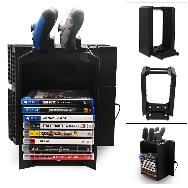 Multifunction cooling fan Vertical bracket Game storage Disk Holder for