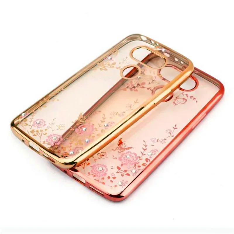 

For LG G6 G 6 H870 Case Flower Bling Diamond Soft Silicone TPU Clear Back Cover For LG G5 G 5 H850 H840 H845 Phone Cases Funda