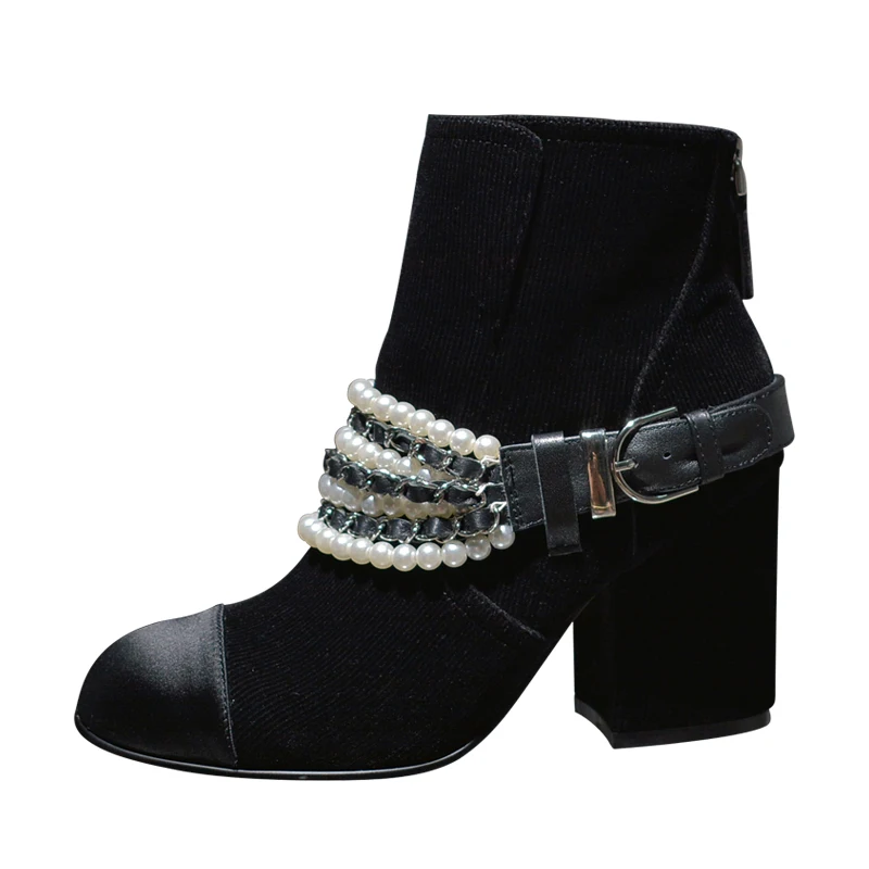 Zapatos de mujer; коллекция года; женские кожаные ботильоны на высоком каблуке; ботинки «Челси» со стразами и бусинами; разноцветные женские ботинки; botas mujer