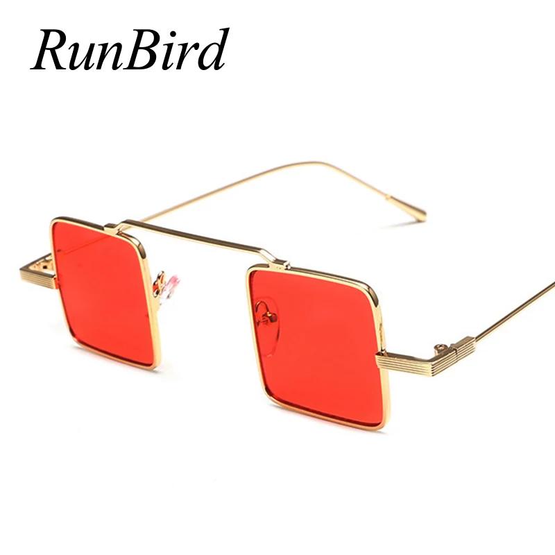 

Metal Sunglasses Women Retro Square Sun Glasses Fashion Ocean Clear Yellow Pink Color Sunglass Men Small Frame Glasses 1287R