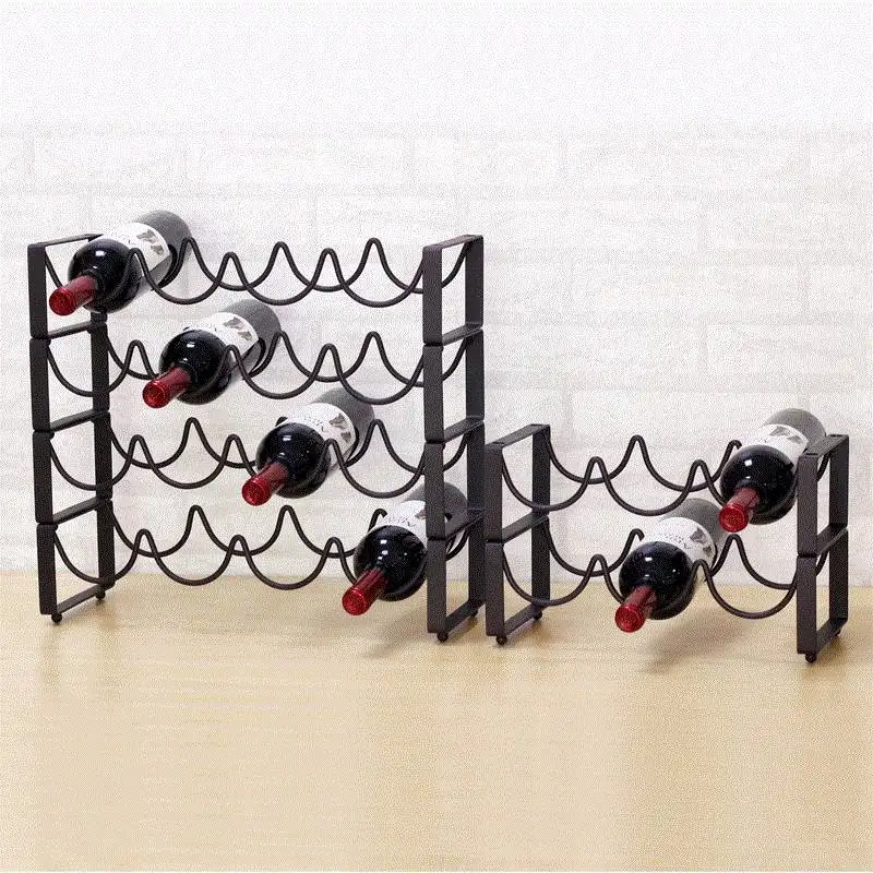 

Red Wine rack European style wrought iron restaurant decoration wine frame stacking wine bar bottle creative home storage rack