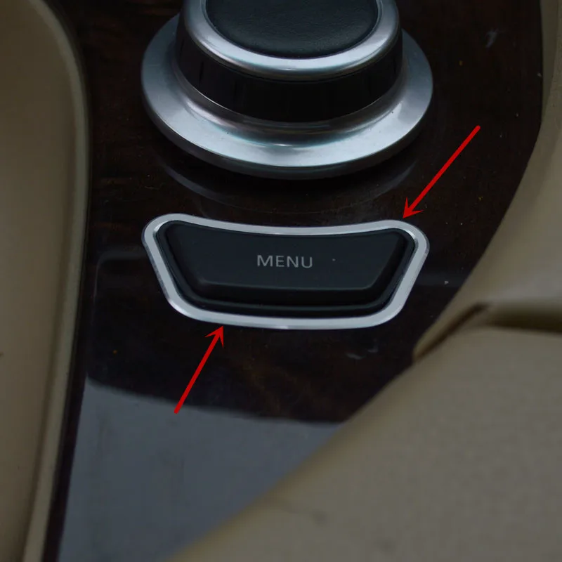 

Interior Console MENU Button Frame Decorative Cover Trim For BMW 5 series E60 Center Control Decal Sequins