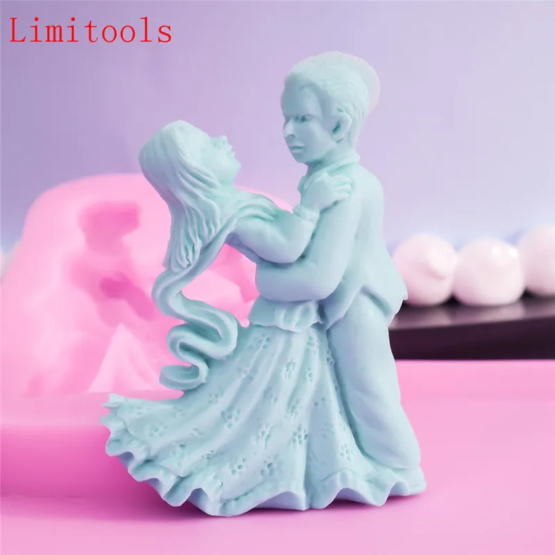 

LIMITOOLS Bride Groom Dance Fondant Silicone Molds For Cake Decorating Tool Sugarcraft Chocolate Wedding Design Gumpaste Mold
